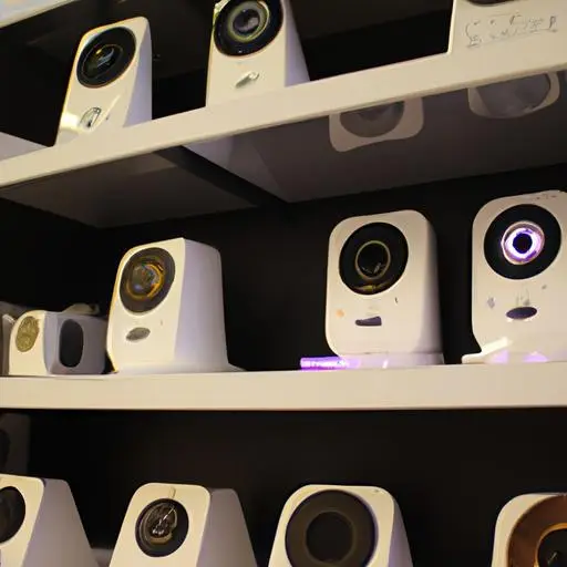 Nhiều loại camera Ezviz được trưng bày trên kệ