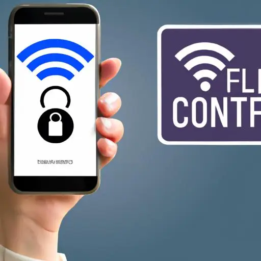 Hình ảnh đôi tay cầm smartphone với ứng dụng điều khiển wifi mesh trên màn hình.