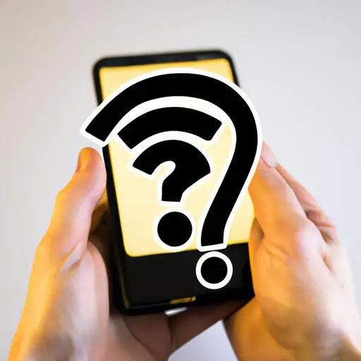 Người cầm smartphone có biểu tượng wifi trên màn hình và một dấu hỏi.