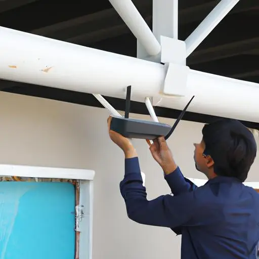 Kỹ thuật viên thiết lập điểm truy cập wifi ở quận 2