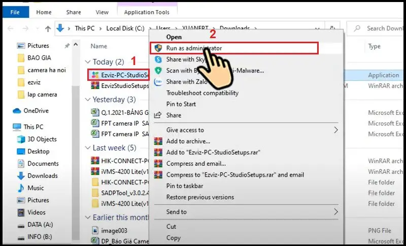 Sau khi tải về click chuột phải vào file .exe và chọn Run as administrator