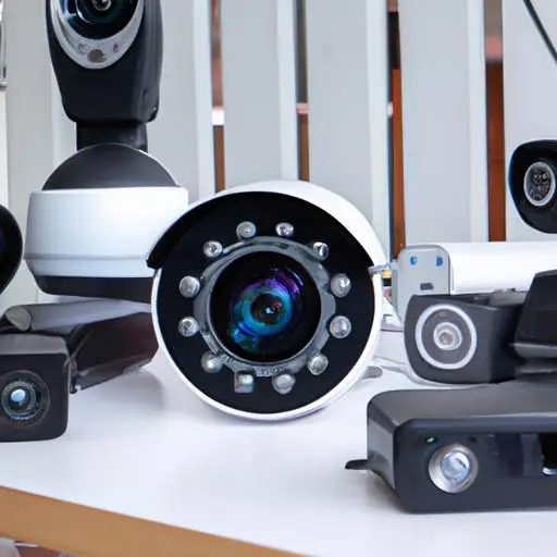 Các loại camera an ninh phổ biến được trưng bày trên một bàn