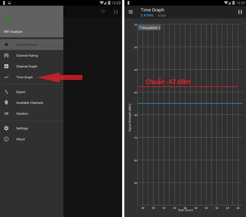 Kiểm tra cường độ sóng wifi