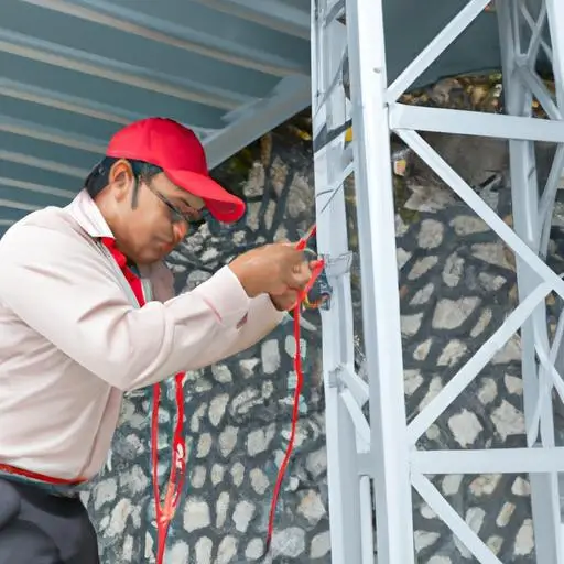 Kỹ thuật viên đang lắp đặt wifi cho khách hàng tại An Giang