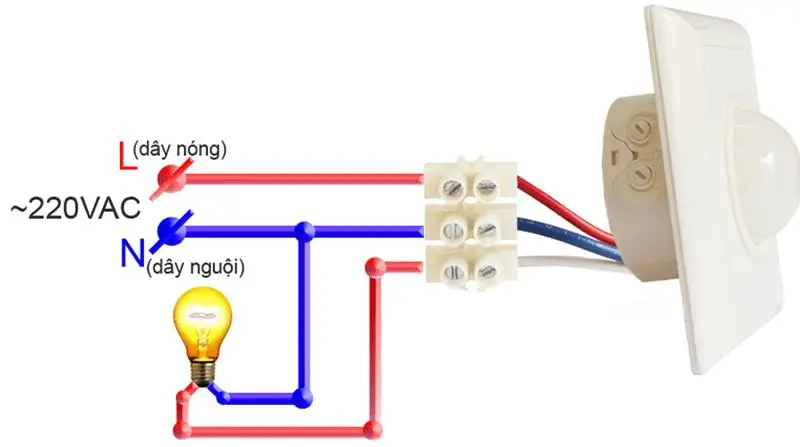 Mô phỏng cách đấu dây cảm biến hồng ngoại