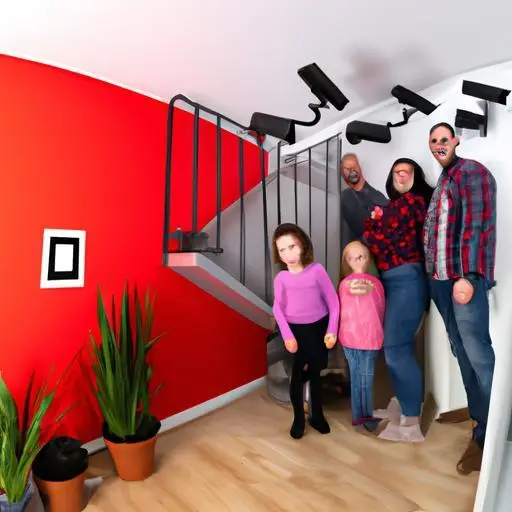 Một gia đình hạnh phúc cảm thấy an toàn và yên tâm trong tòa nhà chung cư có camera giám sát.