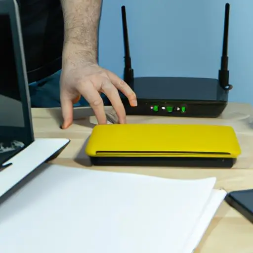Một người kiểm tra mạng và thiết bị trước khi lắp đặt Wifi Router