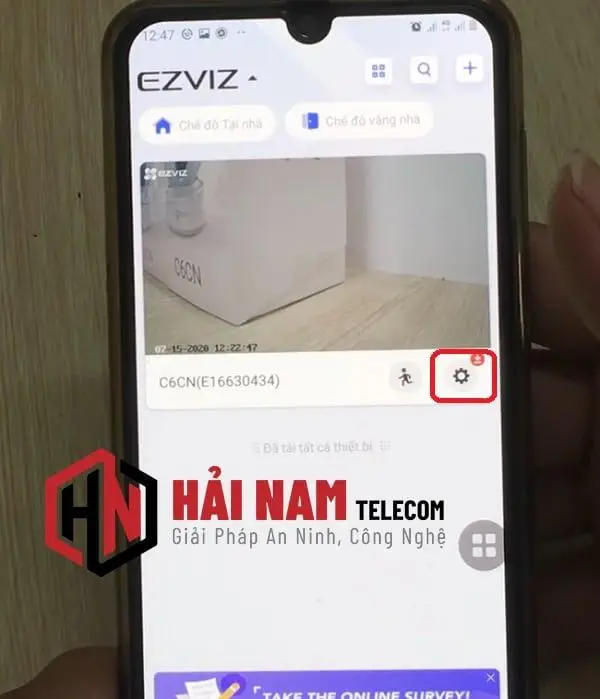 Nhấn vào biểu tượng răng cưa cài đặt
