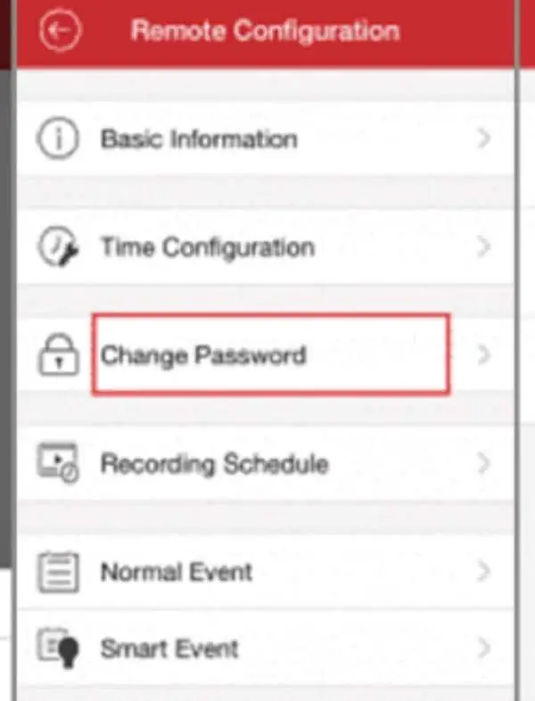 Nhấn vào mục “Change Password”