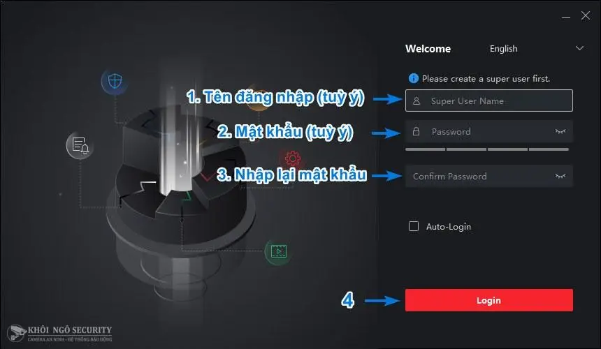 Tạo Super Username và Password quản trị