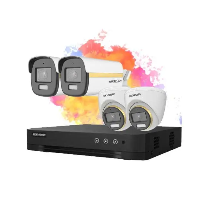 Trọn bộ 4 Camera Analog Hikvision 2MP (Có màu + thu tiếng)