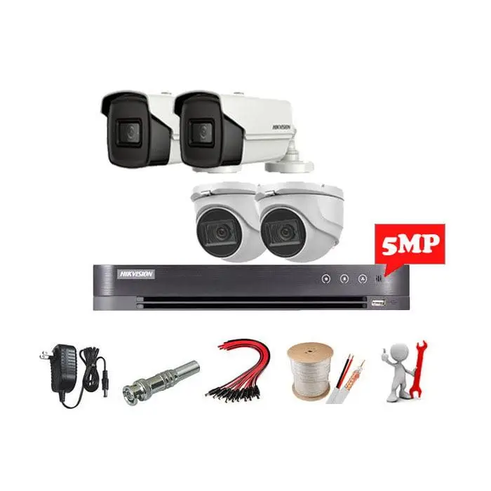 Trọn bộ 4 Camera Analog Hikvision 5MP (Có tiếng)