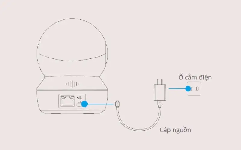 Bật nguồn camera Ezviz C6N