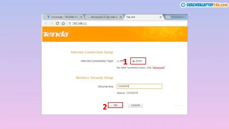 Cài đặt mật khẩu wifi Tenda