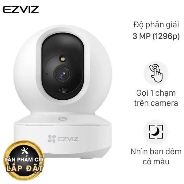 Camera EZVIZ TY1 3MP xoay 360 độ phù hợp lắp trong nhà, dễ cài đặt và theo dõi