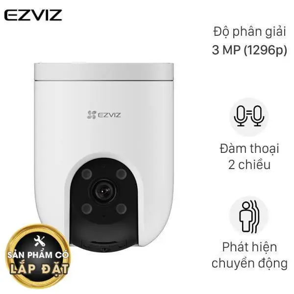 Camera ngoài trời Ezviz H8C Pro 3MP quay 360 độ, chống nước, phù hợp quan sát sân vườn và cổng