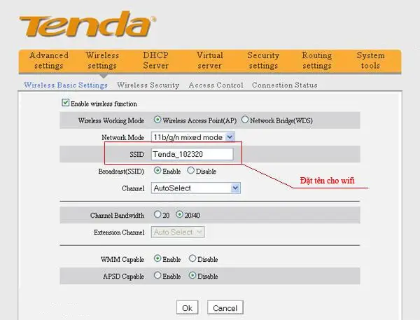 cấu hình wifi tenda