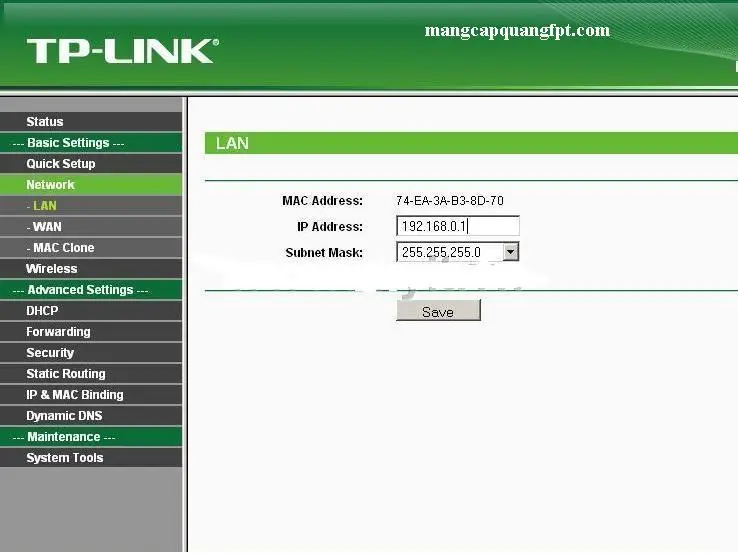 cấu hình wifi tplink