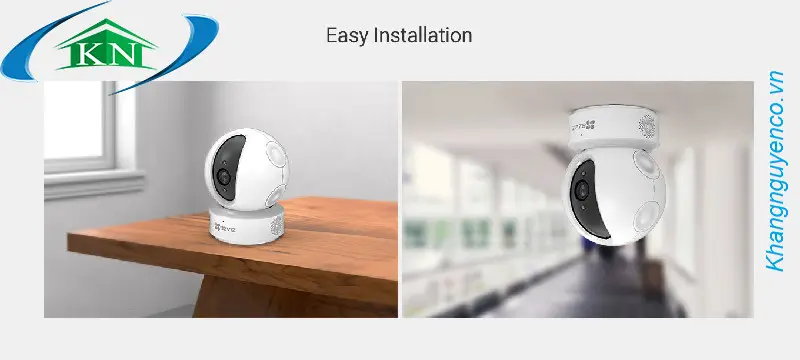 Gắn trần camera EZVIZ CS CV246 nhanh gọn với đế vít và tính năng lật hình ảnh