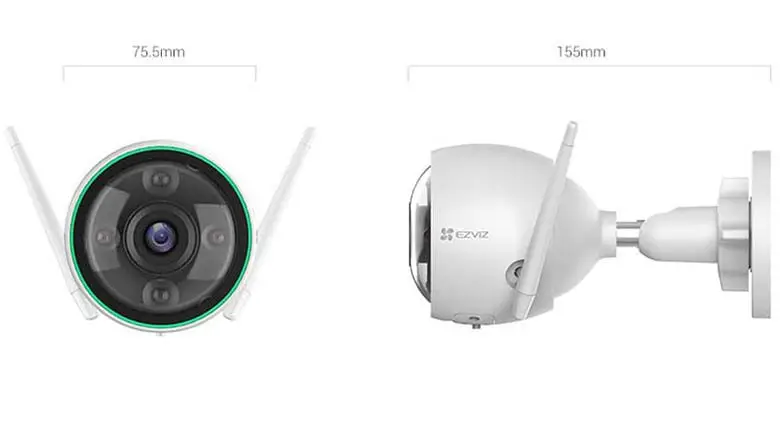 Kích thước thực tế Ezviz C3N gọn gàng, phù hợp nhiều vị trí lắp ngoài trời