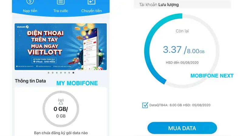Kiểm tra dung lượng My MobiFone