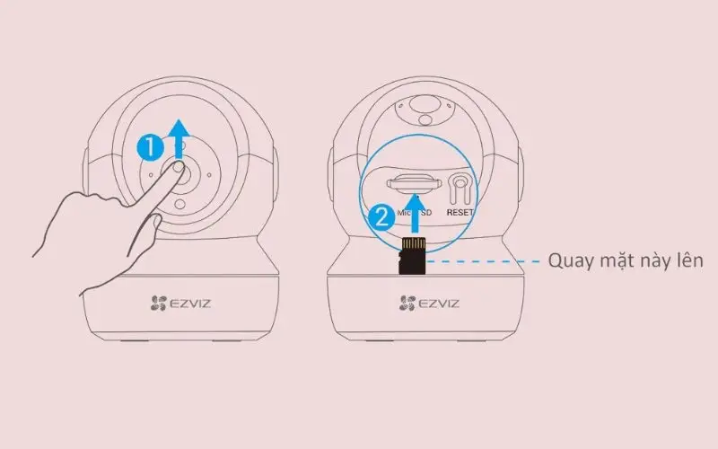 Lắp thẻ Micro SD vào khe cắm