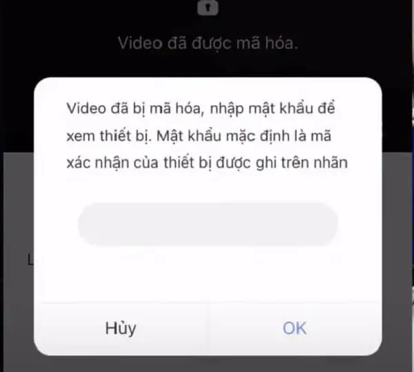 Nhập mã xác thực 6 ký tự in hoa để mở mã hóa video khi xem camera Ezviz được chia sẻ