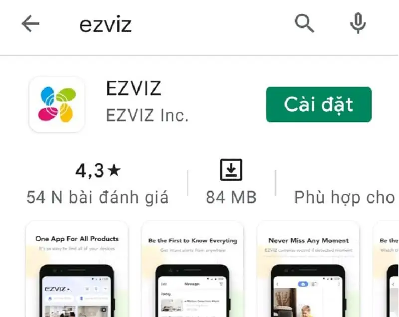 Tải ứng dụng EZVIZ trên điện thoại thứ 2 để đăng nhập cùng tài khoản và xem camera