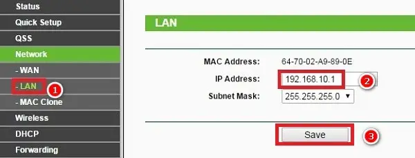 Thay đổi địa chỉ IP TP-Link