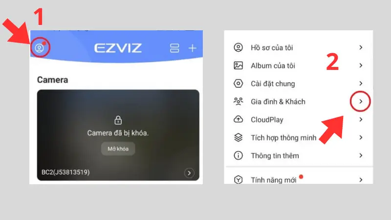 Tính năng Gia đình &amp; Khách trên app EZVIZ giúp chia sẻ quyền xem cho nhiều người