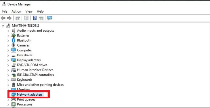 Cập nhật driver trong Device Manager để khắc phục lỗi card Wi‑Fi