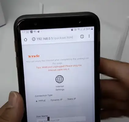 Chọn Dynamic IP trong giao diện cấu hình Tenda N300 để nhận IP tự động