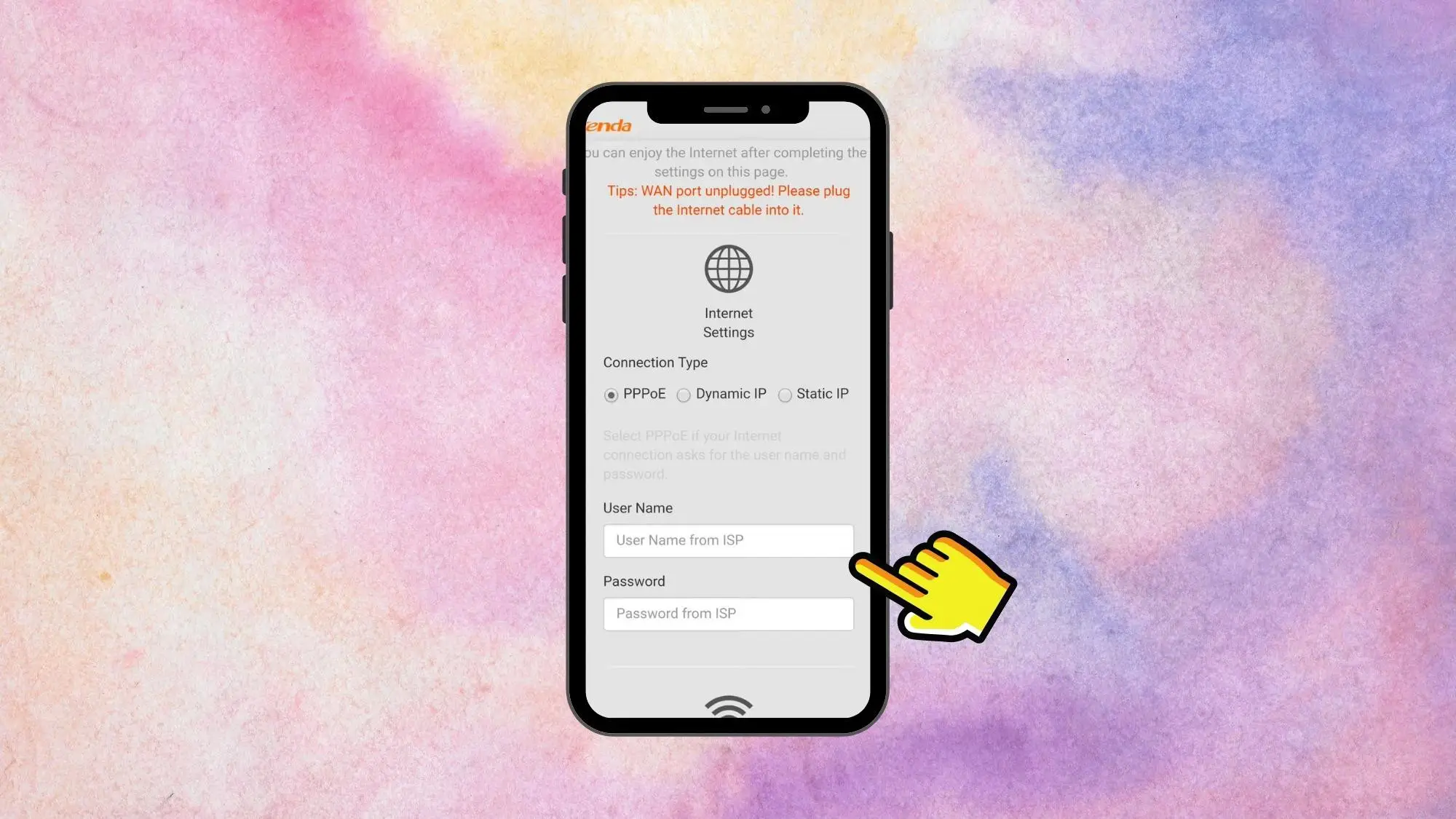 Đăng nhập trang quản trị Tenda bằng username và password in trên router