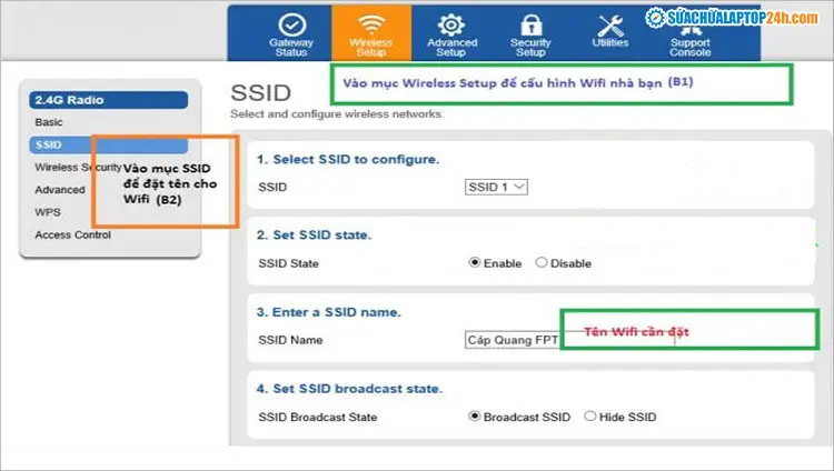 Đặt tên mạng Wi-Fi (SSID) cho thiết bị FPT hoặc router riêng