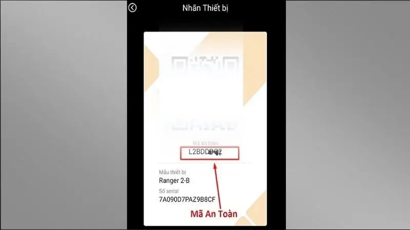 IMOU Life hiển thị mã QR và mật khẩu mặc định tương ứng với thiết bị đã gán