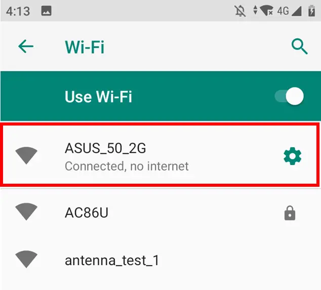 Chọn mạng mặc định ASUS_XX trên điện thoại để thiết lập WiFi ASUS RT-AC1300UHP