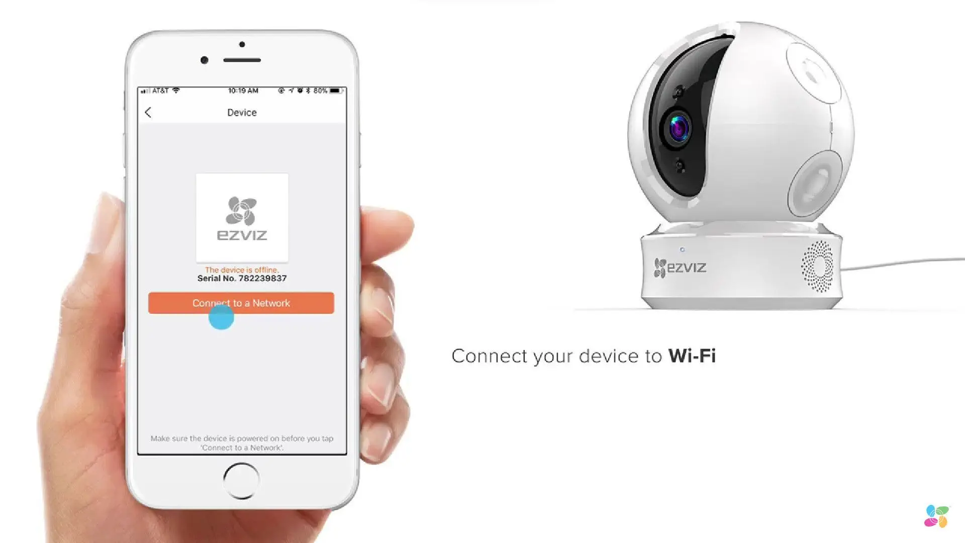 Chọn mạng wifi 2.4GHz trong ứng dụng EZVIZ và nhập mật khẩu để kết nối