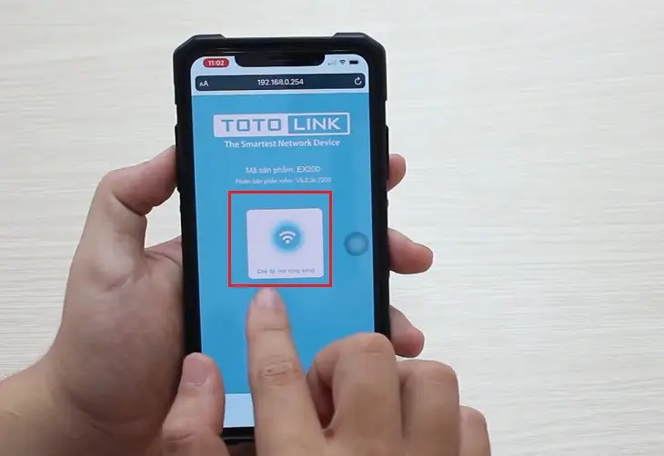 Chọn chế độ mở rộng sóng Repeater trong giao diện cấu hình TOTOLINK để khuếch đại WiFi
