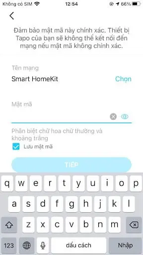 Chọn mạng Wi-Fi 2.4GHz gia đình để hoàn tất cài đặt camera TP Link