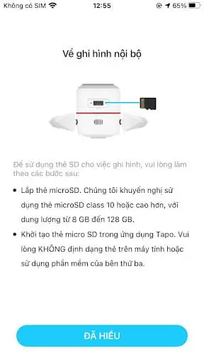 Định dạng thẻ microSD và bật ghi hình liên tục trong ứng dụng Tapo