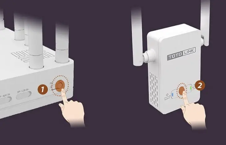 Kết nối bộ mở rộng sóng TOTOLINK bằng nút WPS với router chính nhanh và đơn giản