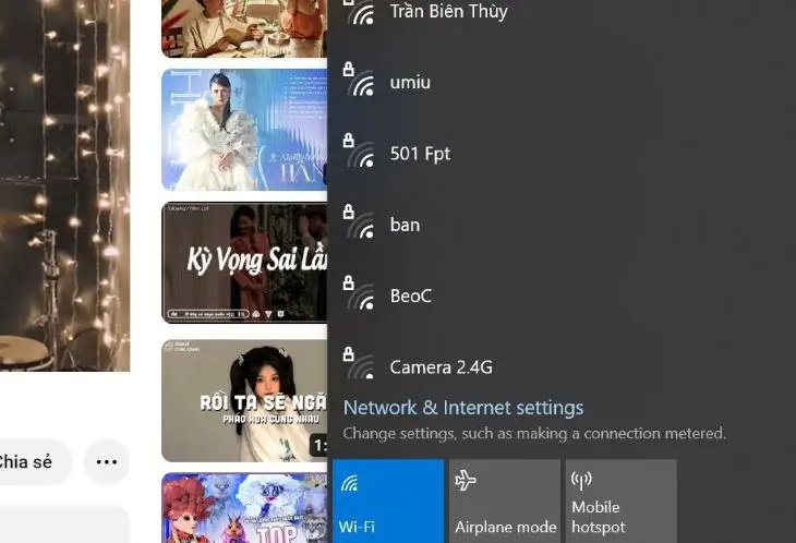 Tắt bật nhanh chế độ Airplane mode khi PC không nhận Wi‑Fi để bàn