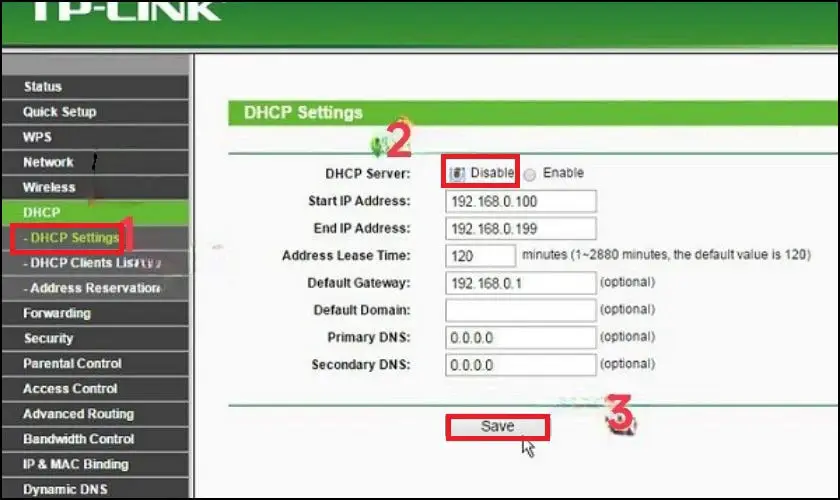 Tắt DHCP và đặt IP LAN khi dùng TP-Link làm Access Point mở rộng WiFi
