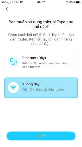 Tùy chọn kết nối camera Tapo C310 qua LAN hoặc Wi-Fi 2.4GHz