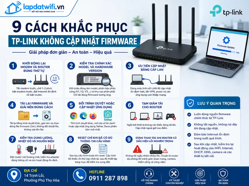 9 cách khắc phục TP-Link không cập nhật firmware