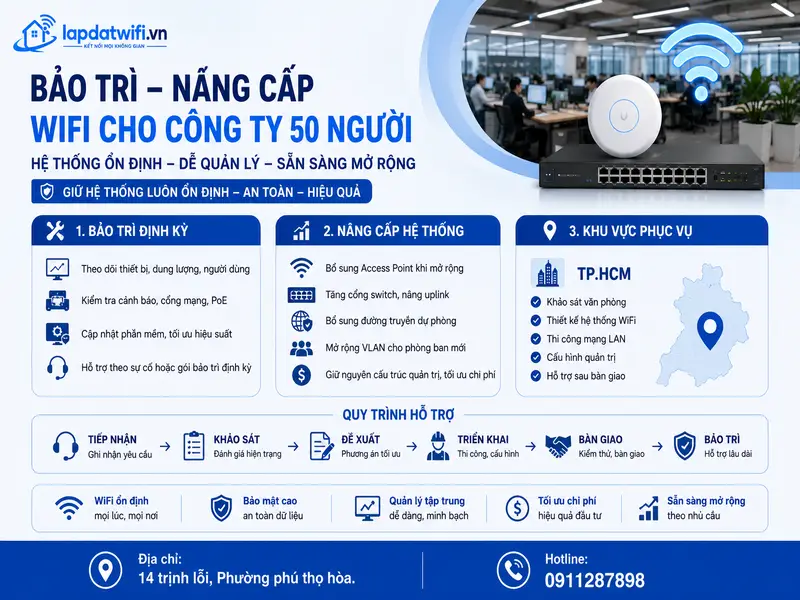 Bảo trì, nâng cấp và khu vực phục vụ