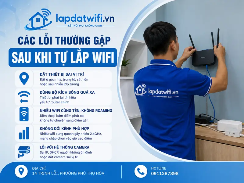 Các lỗi thường gặp sau khi tự lắp wifi