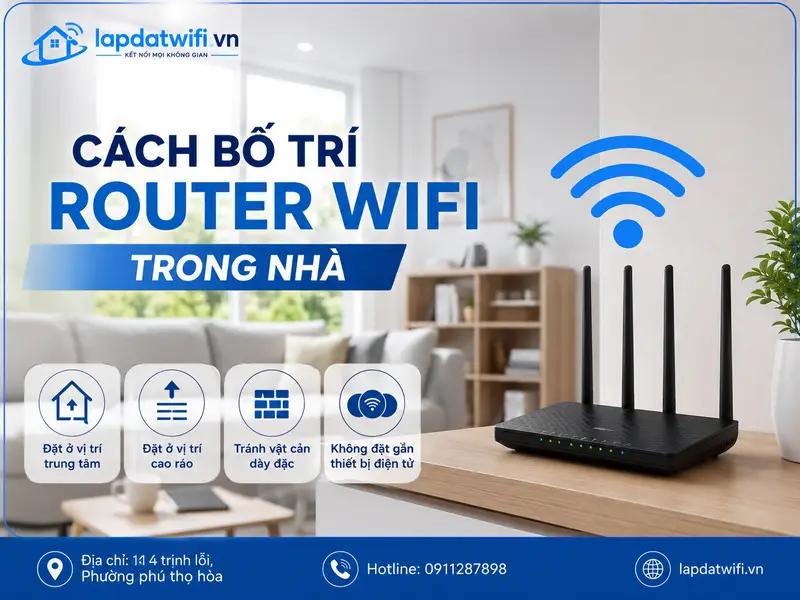 Cách bố trí router wifi trong nhà phủ sóng ổn định mọi vị trí