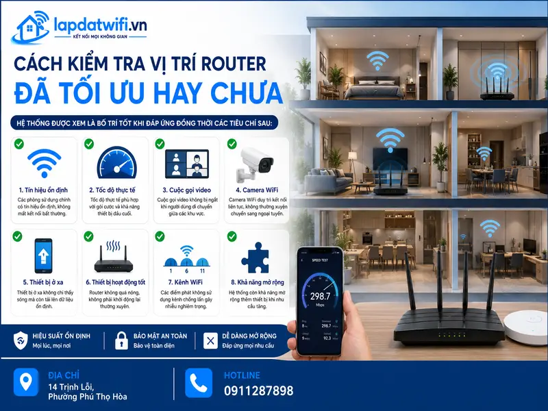 Cách kiểm tra vị trí router đã tối ưu hay chưa