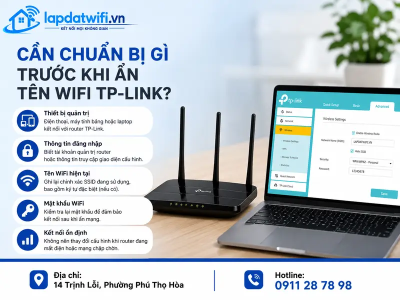 Cần chuẩn bị gì trước khi ẩn tên WiFi TP-Link?